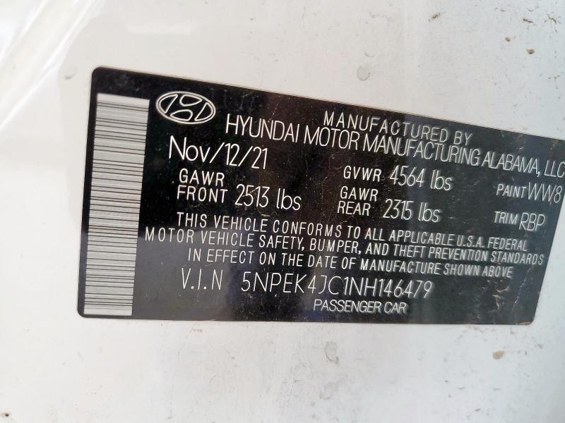 2022 HYUNDAI SONATA N L 5NPEK4JC1NH146479