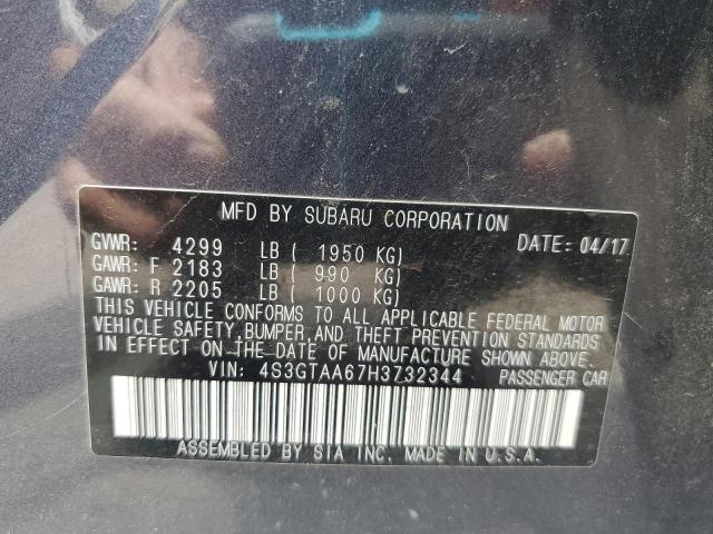 2017 SUBARU IMPREZA 4S3GTAA67H3732344