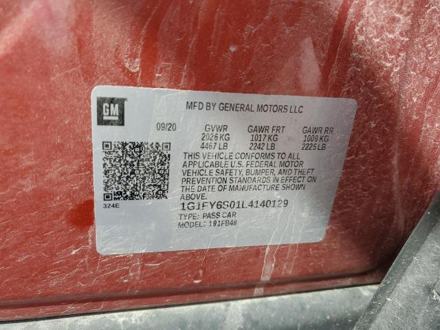 2020 CHEVROLET BOLT EV LT 1G1FY6S01L4140129
