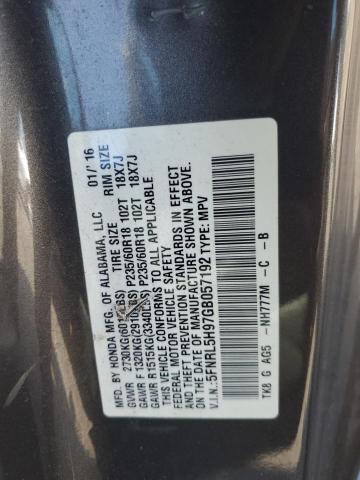 2016 HONDA ODYSSEY TO 5FNRL5H97GB057192