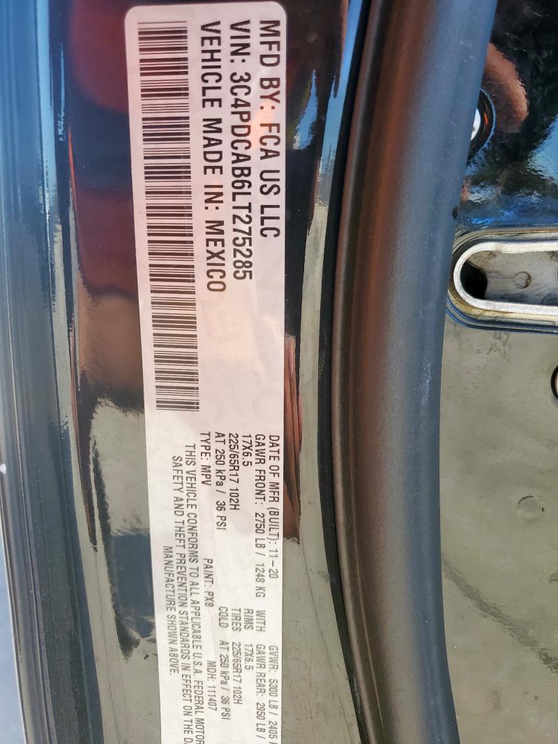 2020 DODGE JOURNEY SE 3C4PDCAB6LT275285