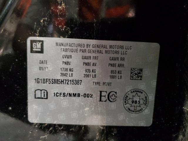 2017 CHEVROLET CRUZE PREM 1G1BF5SM5H7215387