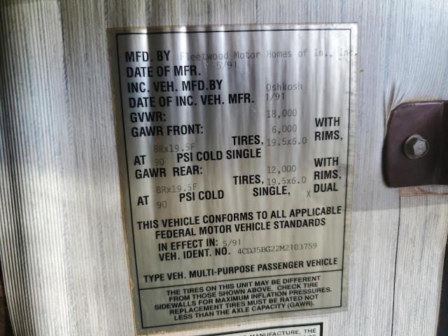 1991 OSHKOSH MOTOR TRUCK CO. CHASSIS M #3208906700