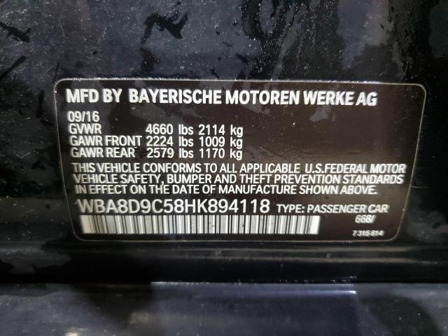 2017 BMW 330 XI WBA8D9C58HK894118