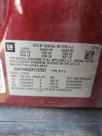 2015 CHEVROLET TRAVERSE L 1GNKVHKD2FJ127027