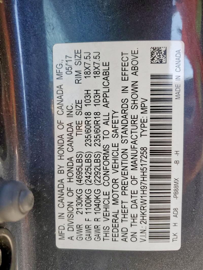 2017 HONDA CR-V TOURI - 2HKRW1H97HH517258
