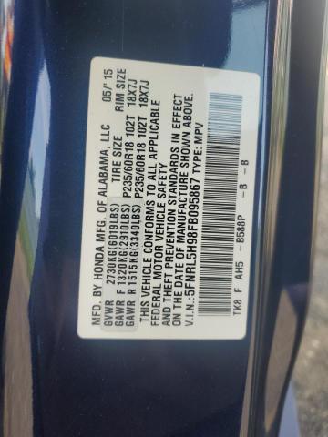 2015 HONDA ODYSSEY TO 5FNRL5H98FB095867