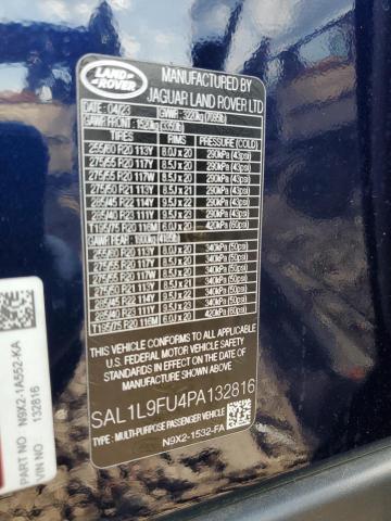 2023 LAND ROVER RANGE ROVE SAL1L9FU4PA132816