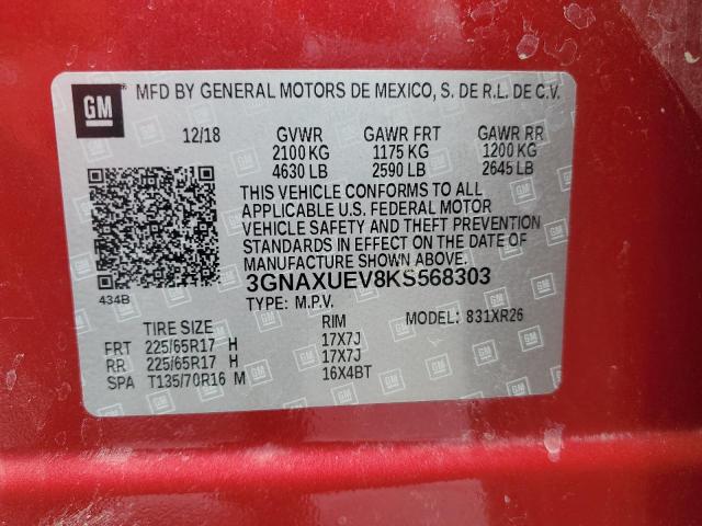 2019 CHEVROLET EQUINOX LT - 3GNAXUEV8KS568303