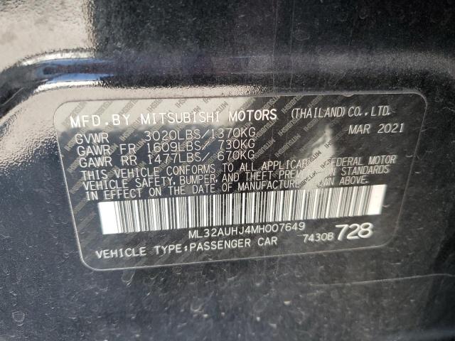 2021 MITSUBISHI MIRAGE ES ML32AUHJ4MH007649