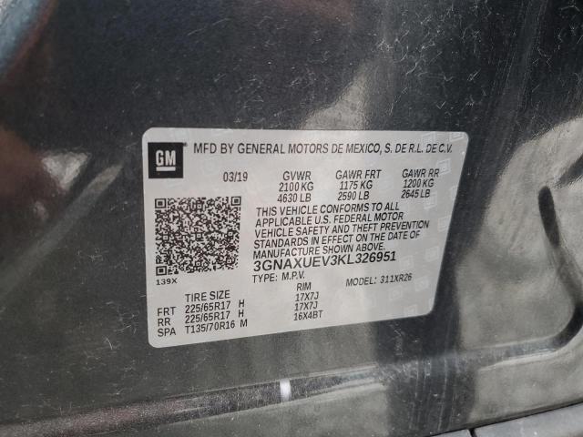 2019 CHEVROLET EQUINOX LT 3GNAXUEV3KL326951