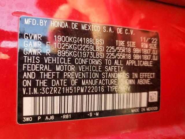 2023 HONDA HR-V SPORT 3CZRZ1H51PM722016