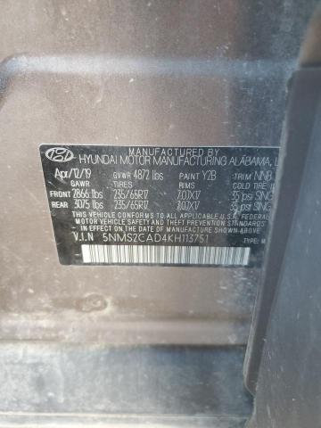 2019 HYUNDAI SANTA FE S 5NMS2CAD4KH113751