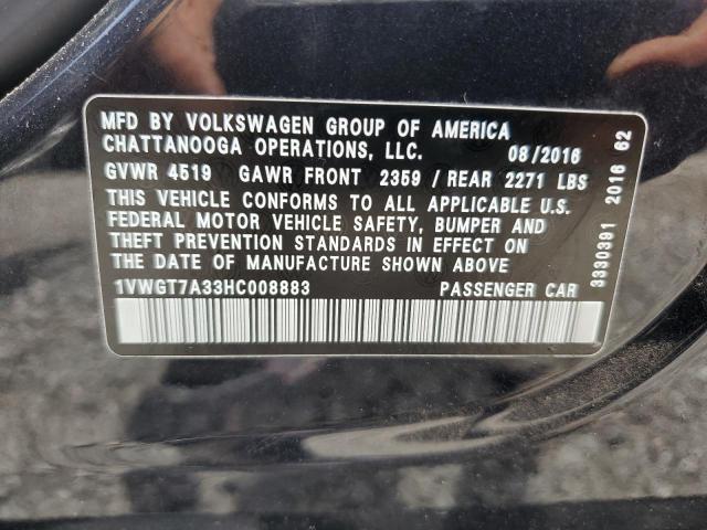 2017 VOLKSWAGEN PASSAT SE 1VWGT7A33HC008883