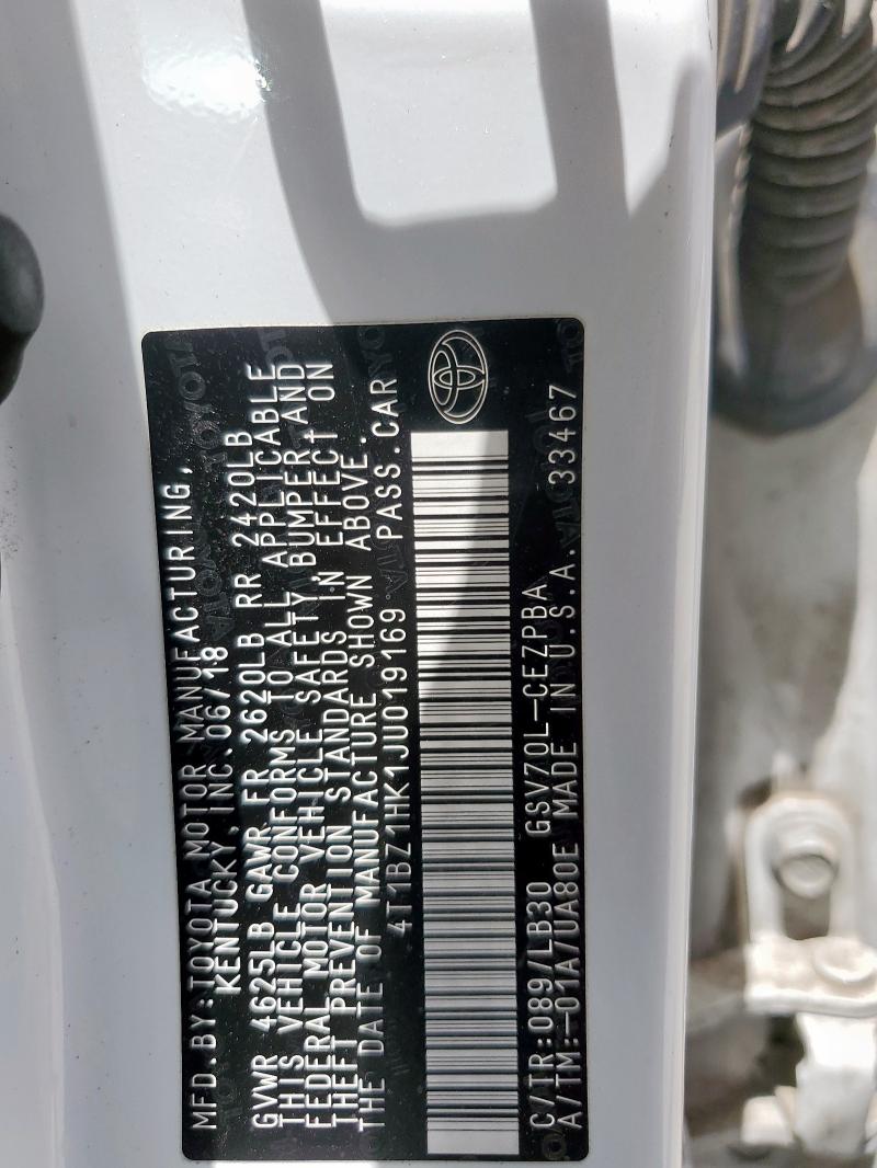 2018 TOYOTA CAMRY XSE 4T1BZ1HK1JU019169