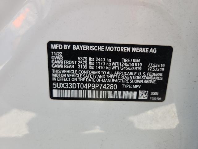 2023 BMW X4 XDRIVE3 5UX33DT04P9P74280