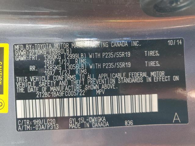 2015 LEXUS RX 450H 2T2BC1BA9FC005722