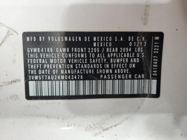 2017 VOLKSWAGEN GTI S 3VW5T7AU2HM043476
