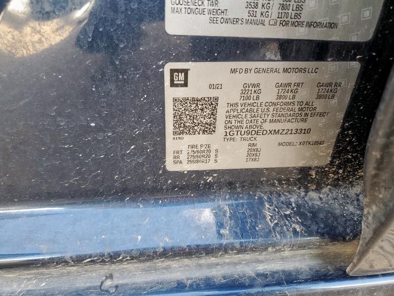 2021 GMC SIERRA K15 - 1GTU9DEDXMZ213310