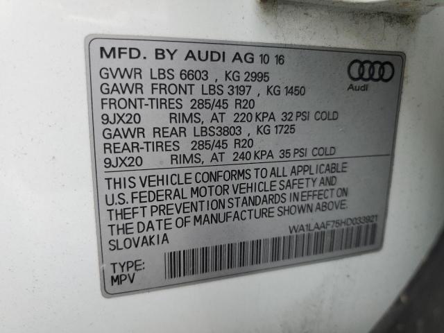 2017 AUDI Q7 PREMIUM WA1LAAF75HD033921