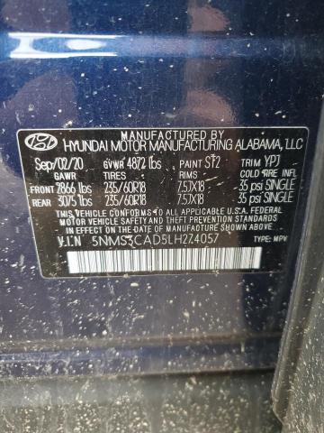 2020 HYUNDAI SANTA FE S 5NMS3CAD5LH274057