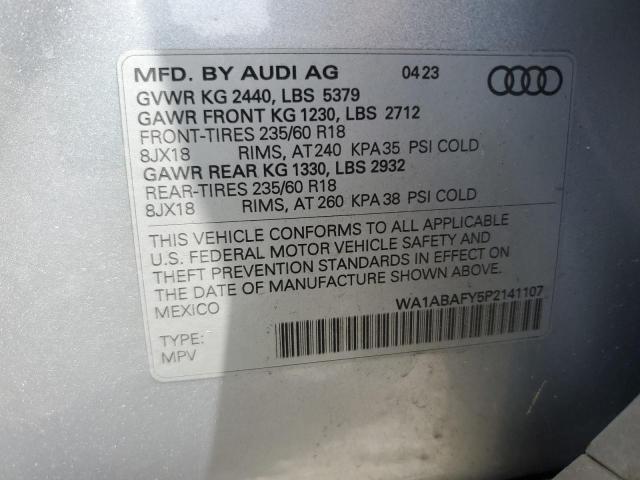 2023 AUDI Q5 PREMIUM WA1ABAFY5P2141107