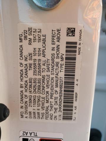 2022 HONDA CR-V TOURI - 2HKRW2H93NH662377