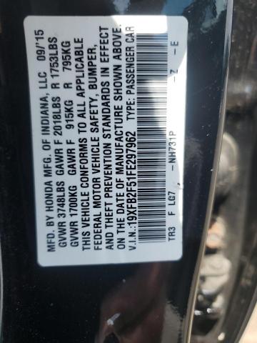2015 HONDA CIVIC LX 19XFB2F51FE297962