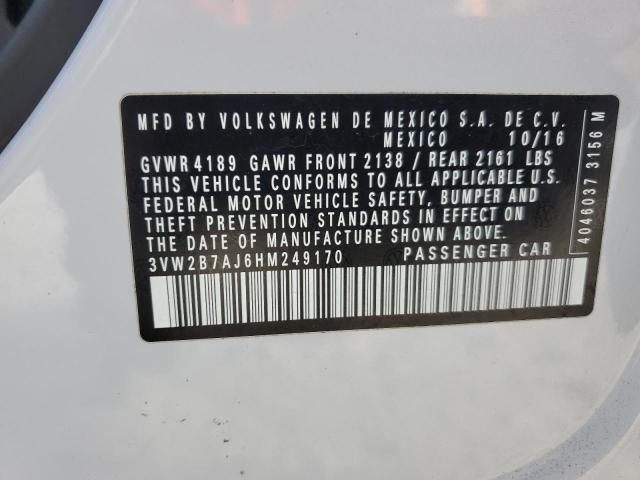 2017 VOLKSWAGEN JETTA S - 3VW2B7AJ6HM249170
