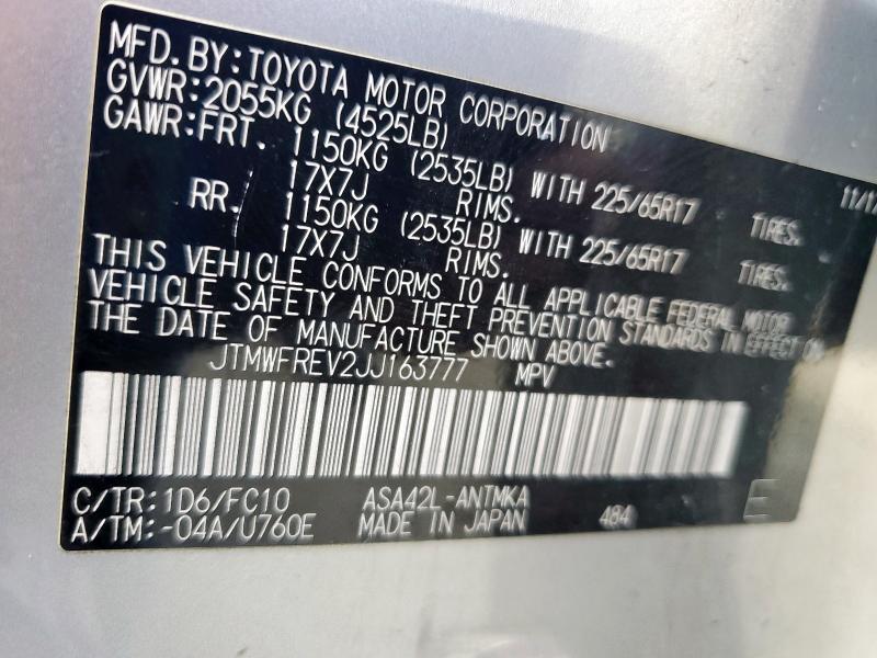 2018 TOYOTA RAV4 ADVEN JTMWFREV2JJ163777