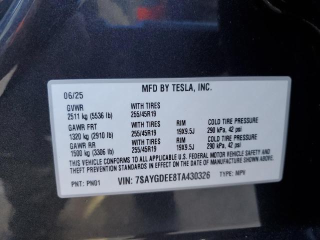 2026 TESLA MODEL Y 7SAYGDEE8TA430326