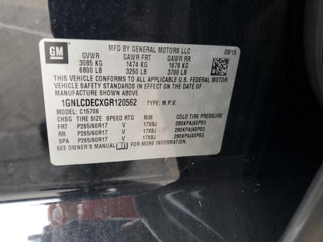 2016 CHEVROLET TAHOE POLI 1GNLCDECXGR120562
