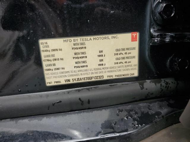 2016 TESLA MODEL S 5YJSA1E20GF132323