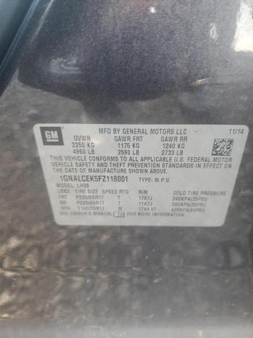 2015 CHEVROLET EQUINOX LT 1GNALCEK5FZ118001