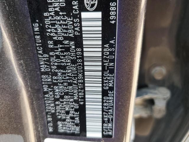 2019 TOYOTA AVALON XLE - 4T1BZ1FB9KU038198