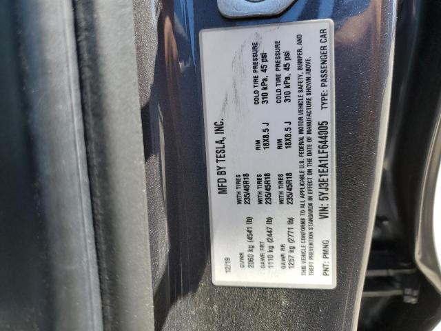2020 TESLA MODEL 3 5YJ3E1EA1LF644005