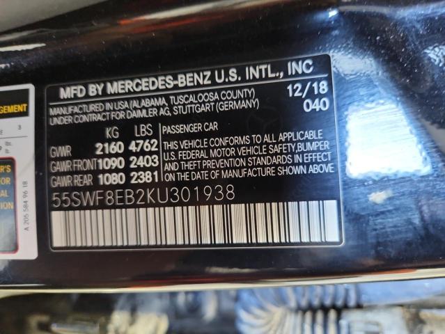 2019 MERCEDES-BENZ C 300 4MAT 55SWF8EB2KU301938