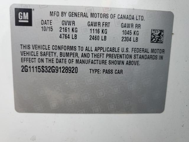 2016 CHEVROLET IMPALA LT - 2G1115S32G9128920