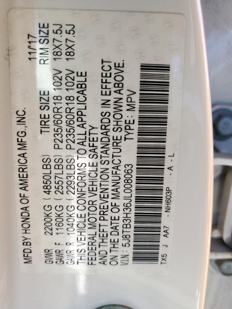 2018 ACURA RDX 5J8TB3H36JL008063