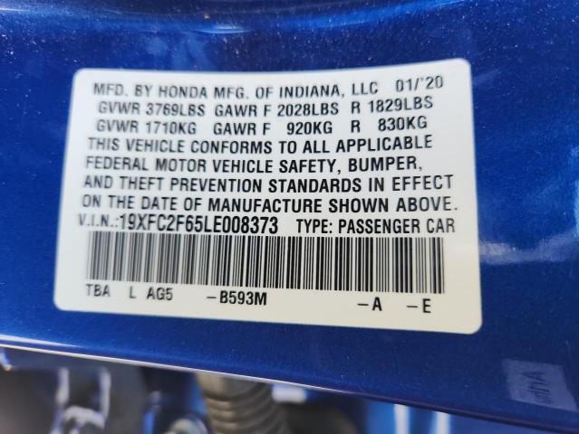 2020 HONDA CIVIC LX 19XFC2F65LE008373