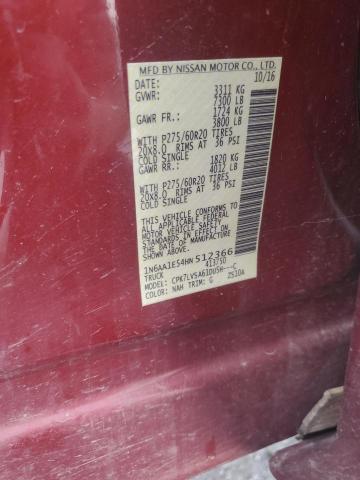 2017 NISSAN TITAN SV 1N6AA1E54HN512366