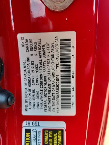 2012 HONDA CIVIC SI - 2HGFG4A53CH705044