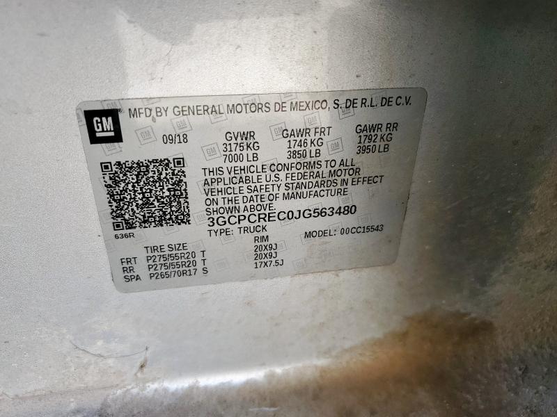 2018 CHEVROLET SILVERADO C1500 LT - 3GCPCREC0JG563480