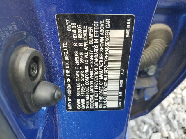 2017 HONDA CIVIC LX SHHFK7H21HU413768