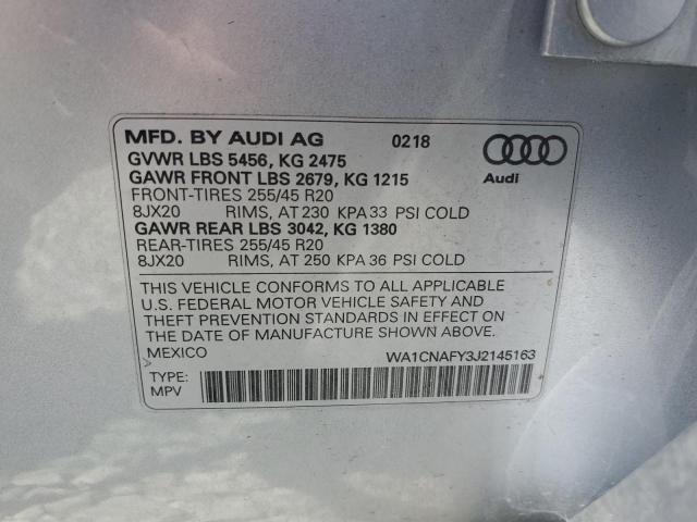 2018 AUDI Q5 PRESTIG WA1CNAFY3J2145163