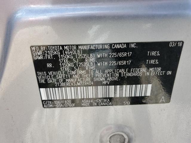 2018 TOYOTA RAV4 LE 2T3BFREV3JW778404