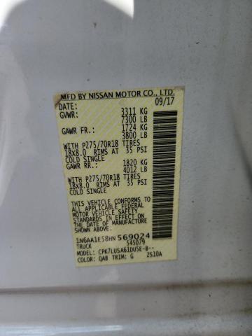 2017 NISSAN TITAN SV - 1N6AA1E58HN569024