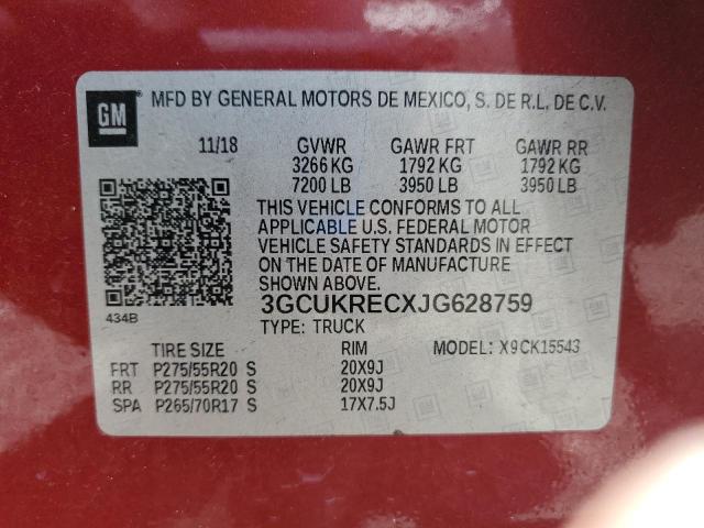 2018 CHEVROLET SILVERADO - 3GCUKRECXJG628759