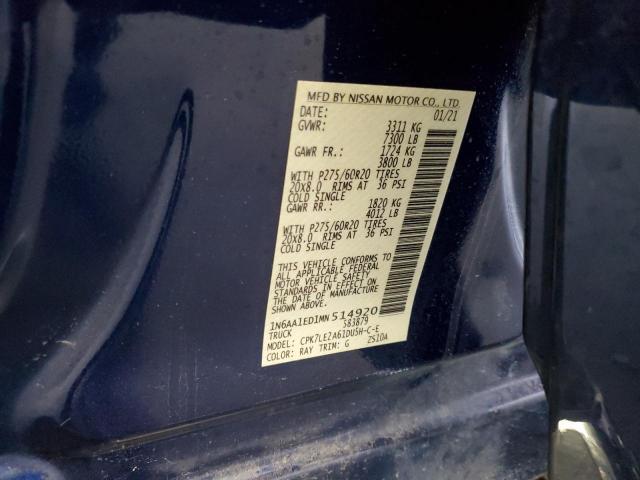 2021 NISSAN TITAN SV 1N6AA1ED1MN514920