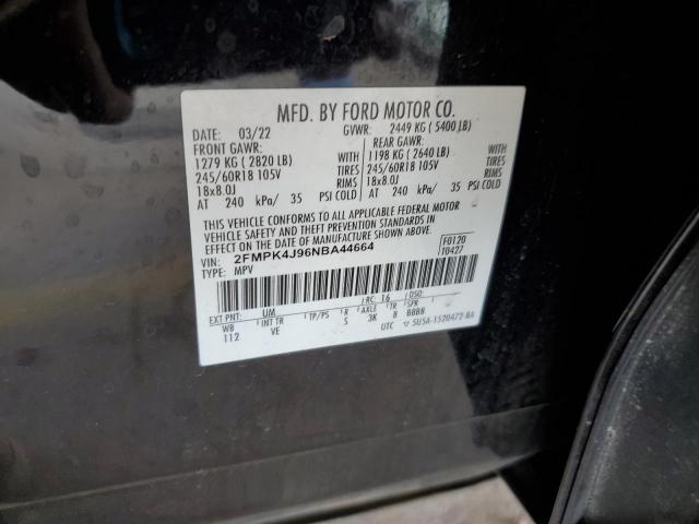 2022 FORD EDGE SEL 2FMPK4J96NBA44664